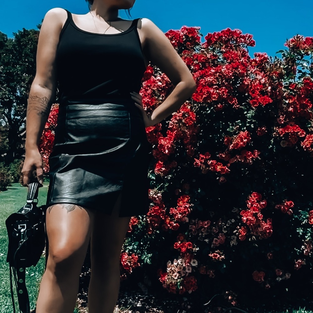 Topshop Black Mini Skirt faux leather
